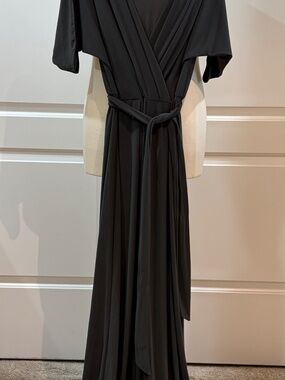 Koh Koh Black Grecian Maxi Dress Size Medium Elegant Draped Evening Formal Gown